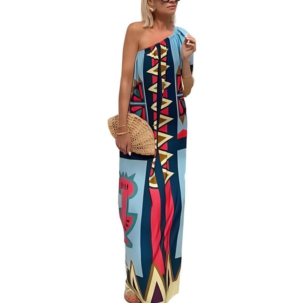 Oloey Womens  One-Shoulder Maxi Dress